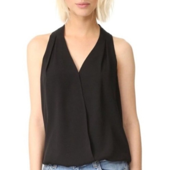 JOIE Naya B Silk Halter Blouse Elegant Black Sleeveless Women Top Criss Cross Sm - Picture 1 of 7